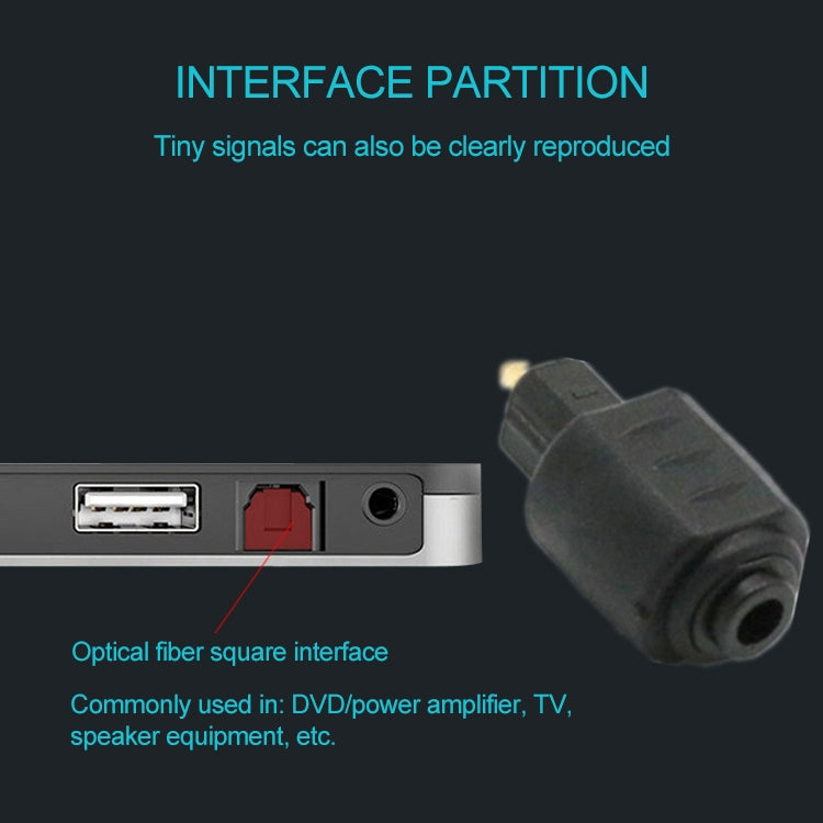 EMK Round Port to Square Port Conversion Head Optical Fiber Adapter Audio Adapter - Adapter by EMK | Online Shopping UK | buy2fix