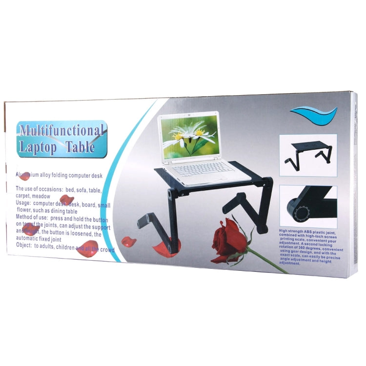 Portable 360 Degree Adjustable Foldable Aluminium Alloy Desk Stand with Cool Fans & Mouse Pad for Laptop / Notebook(Black) by buy2fix