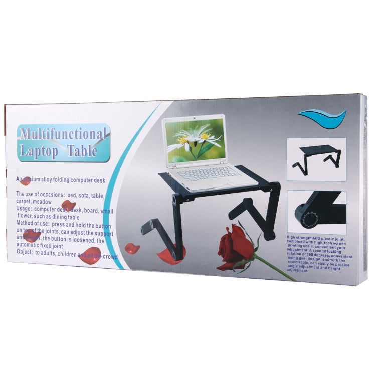 Portable 360 Degree Adjustable Foldable Aluminium Alloy Desk Stand with Mouse Pad for Laptop / Notebook, without CPU Fans(Magenta) by buy2fix