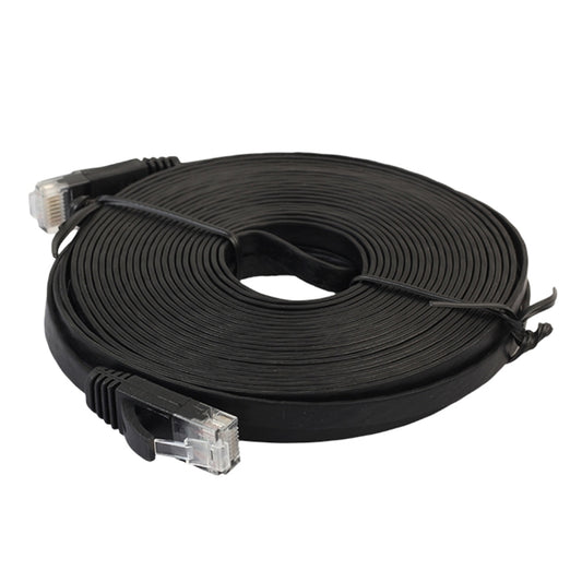 15m CAT6 Ultra-thin Flat Ethernet Network LAN Cable, Patch Lead RJ45 (Black) by buy2fix