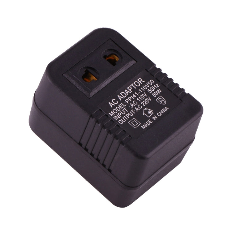 110V to 220V 50W AC Power Socket Adapter, EU/US Plug to US Plug(Black) - Plug Adaptor by buy2fix | Online Shopping UK | buy2fix