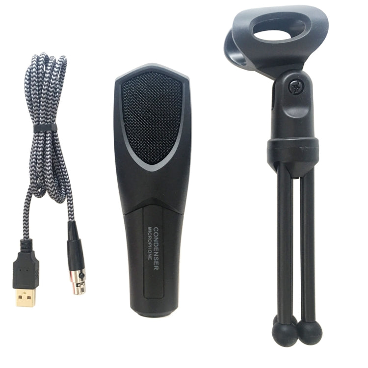 Yanmai Q3 USB 2.0 Game Studio Condenser Sound Recording Microphone with Holder, Compatible with PC and Mac for Live Broadcast Show, KTV, etc.(Black) by Yanmai