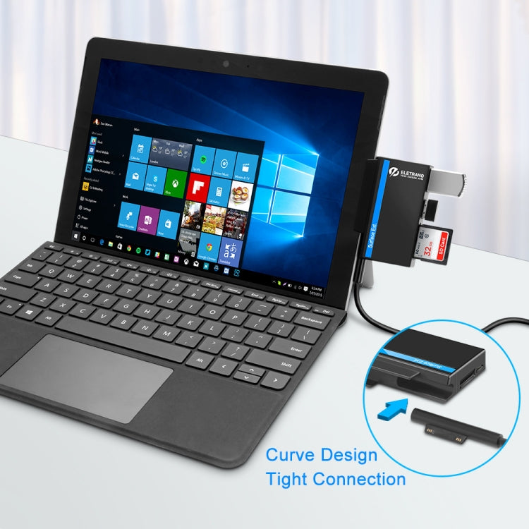 ROCKETEK RT-SGO737 2 USB 3.0 + Micro USB Interface Hub for Microsoft Surface Go, with 2 TF Card & SD Card Slots by ROCKETEK