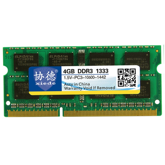 XIEDE X043 DDR3 1333MHz 4GB 1.5V General Full Compatibility Memory RAM Module for Laptop - RAMs by XIEDE | Online Shopping UK | buy2fix