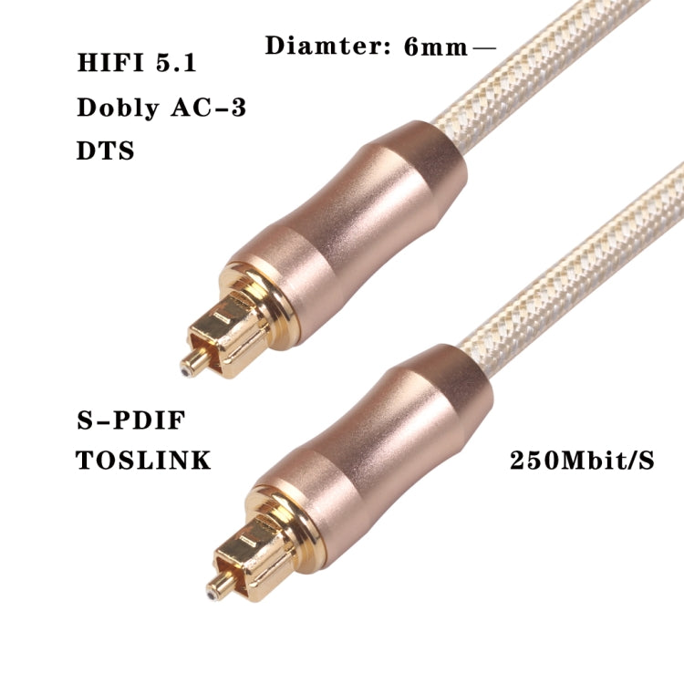 QHG02 SPDIF Toslink Gold-plated Fiber Braided Optic Audio Cable, Length: 1m by buy2fix
