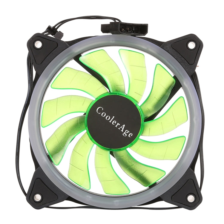 Color LED 12cm 3pin Computer Components Chassis Fan Computer Host Cooling Fan Silent Fan Cooling, with Power Connection Cable & Green Light(Green) - Fan Cooling by buy2fix | Online Shopping UK | buy2fix