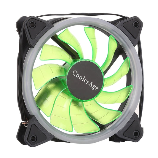 Color LED 12cm 3pin Computer Components Chassis Fan Computer Host Cooling Fan Silent Fan Cooling, with Power Connection Cable & Green Light(Green) - Fan Cooling by buy2fix | Online Shopping UK | buy2fix