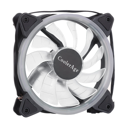 Color LED 12cm 3pin Computer Components Chassis Fan Computer Host Cooling Fan Silent Fan Cooling, with Power Connection Cable & White Light(White) - Fan Cooling by buy2fix | Online Shopping UK | buy2fix