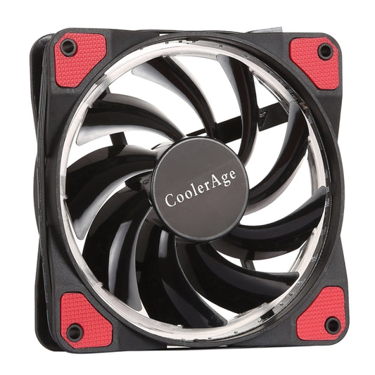Color LED 12cm 4pin Computer Components Chassis Fan Computer Host Cooling Fan Silent Fan Cooling with Red Light(Red) - Fan Cooling by buy2fix | Online Shopping UK | buy2fix