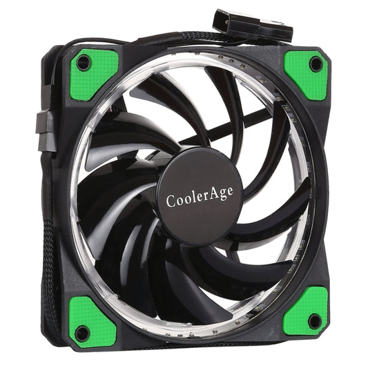 Color LED 12cm 3pin Computer Components Chassis Fan Computer Host Cooling Fan Silent Fan Cooling, with Power Connection Cable & Green Light(Green) - Fan Cooling by buy2fix | Online Shopping UK | buy2fix