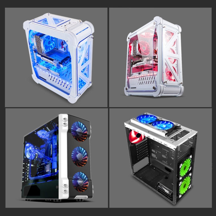 Color LED 12cm 3pin Computer Components Chassis Fan Computer Host Cooling Fan Silent Fan Cooling, with Power Connection Cable & Green Light(Green) by buy2fix