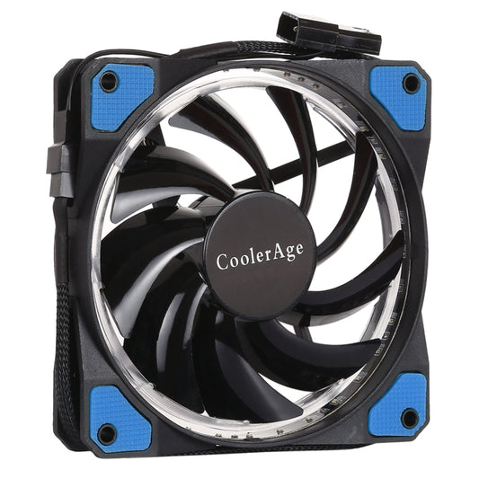 Color LED 12cm 3pin Computer Components Chassis Fan Computer Host Cooling Fan Silent Fan Cooling, with Power Connection Cable & Blue Light(Blue) - Fan Cooling by buy2fix | Online Shopping UK | buy2fix