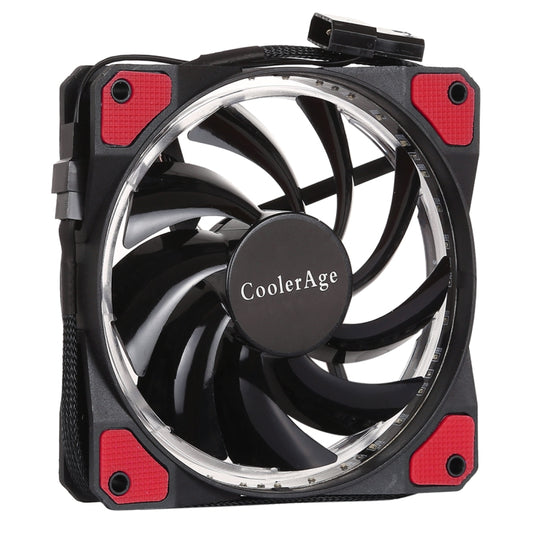 Color LED 12cm 3pin Computer Components Chassis Fan Computer Host Cooling Fan Silent Fan Cooling, with Power Connection Cable & Red Light(Red) - Fan Cooling by buy2fix | Online Shopping UK | buy2fix