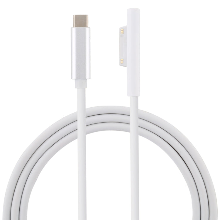 Surface Pro 7 / 6 / 5 to USB-C / Type-C Male Interfaces Power Adapter Charger Cable for Microsoft Surface Pro 7 / 6 / 5 / 4 / 3 / Microsoft Surface Go(White) - Power Cord by buy2fix | Online Shopping UK | buy2fix