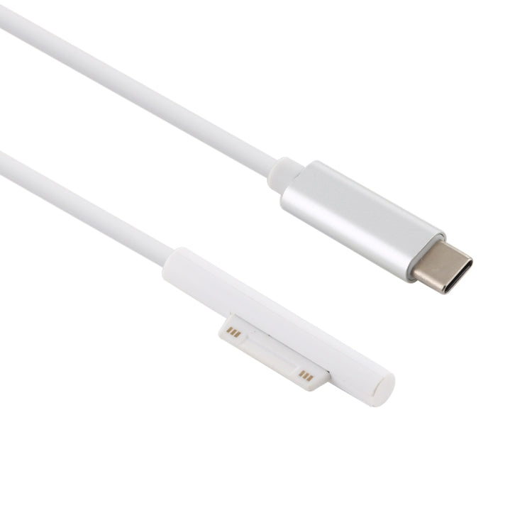 Surface Pro 7 / 6 / 5 to USB-C / Type-C Male Interfaces Power Adapter Charger Cable for Microsoft Surface Pro 7 / 6 / 5 / 4 / 3 / Microsoft Surface Go(White) - Power Cord by buy2fix | Online Shopping UK | buy2fix