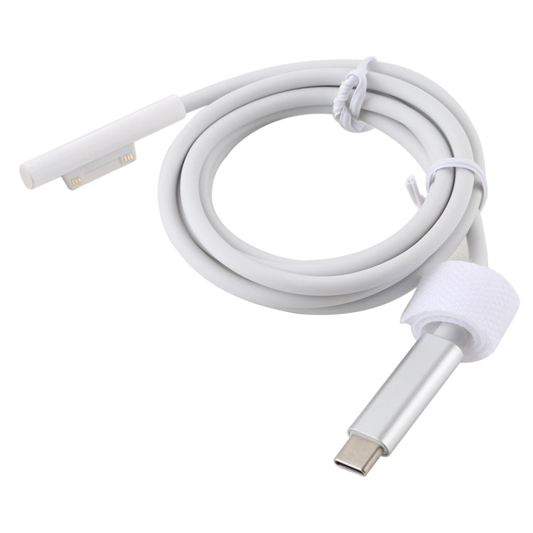 Surface Pro 7 / 6 / 5 to USB-C / Type-C Male Interfaces Power Adapter Charger Cable for Microsoft Surface Pro 7 / 6 / 5 / 4 / 3 / Microsoft Surface Go(White) - Power Cord by buy2fix | Online Shopping UK | buy2fix