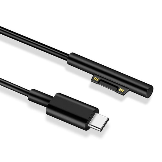 Surface Pro 7 / 6 / 5 to USB-C / Type-C Male Interfaces Power Adapter Charger Cable for Microsoft Surface Pro 7 / 6 / 5 / 4 / 3 / Microsoft Surface Go(Black) - Power Cord by buy2fix | Online Shopping UK | buy2fix