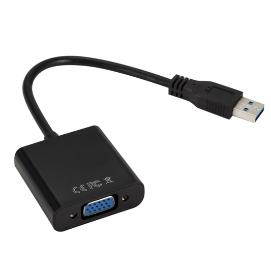 External Graphics Card Converter Cable USB3.0 to VGA, Resolution: 720P(Black) by buy2fix