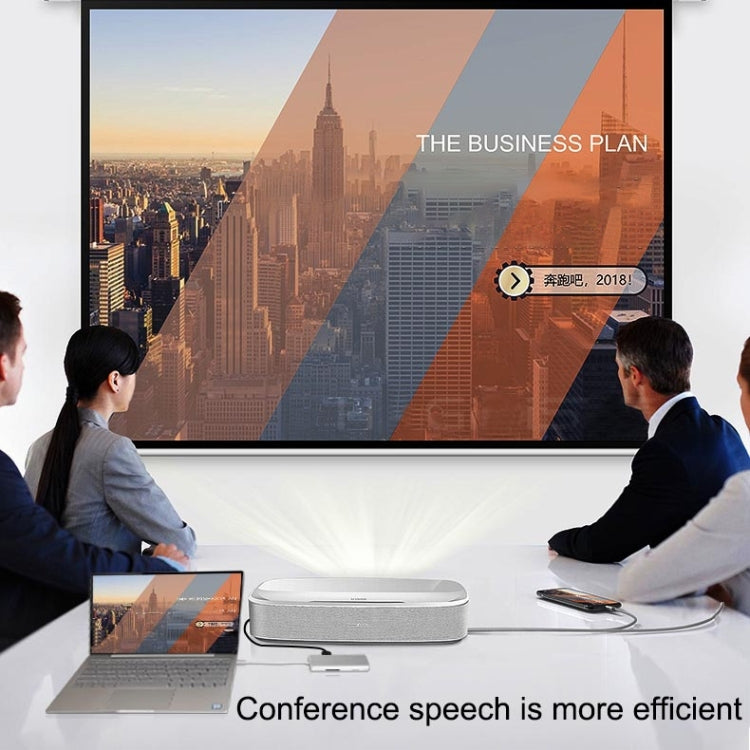 9591C 8 In 1 USB 3.0 x3 + SD / TF Card + HDMI + RJ45 + Type-C / USB-C (PD) Multi-function HUB Converter Dock Station(Silver) by buy2fix