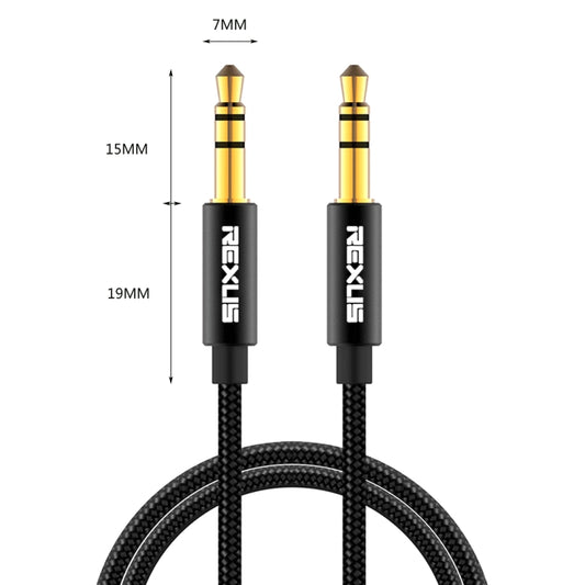 REXLIS 3629 3.5mm Male to Male Car Stereo Gold-plated Jack AUX Audio Cable for 3.5mm AUX Standard Digital Devices, Length: 1.8m by REXLIS