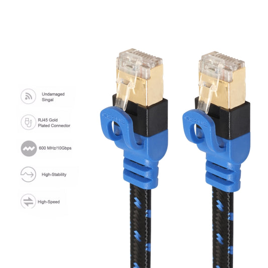 REXLIS CAT7-2 Gold-plated CAT7 Flat Ethernet 10 Gigabit Two-color Braided Network LAN Cable for Modem Router LAN Network, with Shielded RJ45 Connectors, Length: 0.5m by REXLIS
