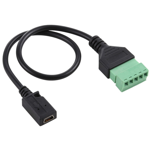Mini 5 Pin Female to 5 Pin Pluggable Terminals Solder-free USB Connector Solderless Connection Adapter Cable, Length: 30cm by buy2fix
