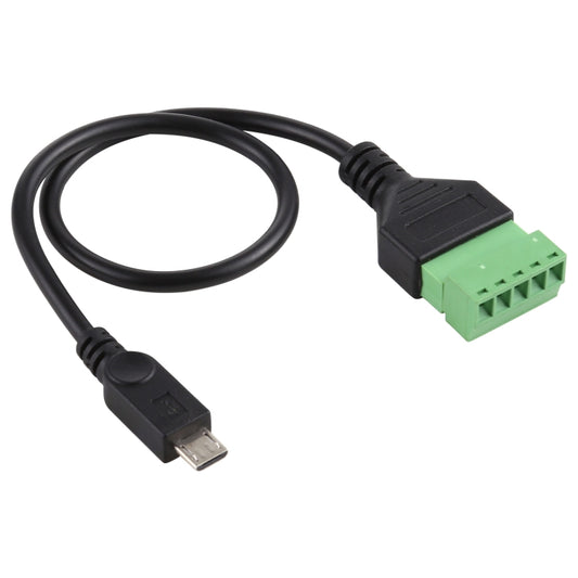 Micro USB Male to 5 Pin Pluggable Terminals Solder-free USB Connector Solderless Connection Adapter Cable, Length: 30cm by buy2fix