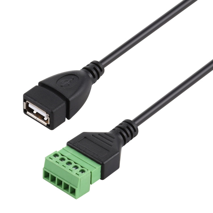 USB Female Plug to 5 Pin Pluggable Terminals Solder-free USB Connector Solderless Connection Adapter Cable, Length: 30cm by buy2fix