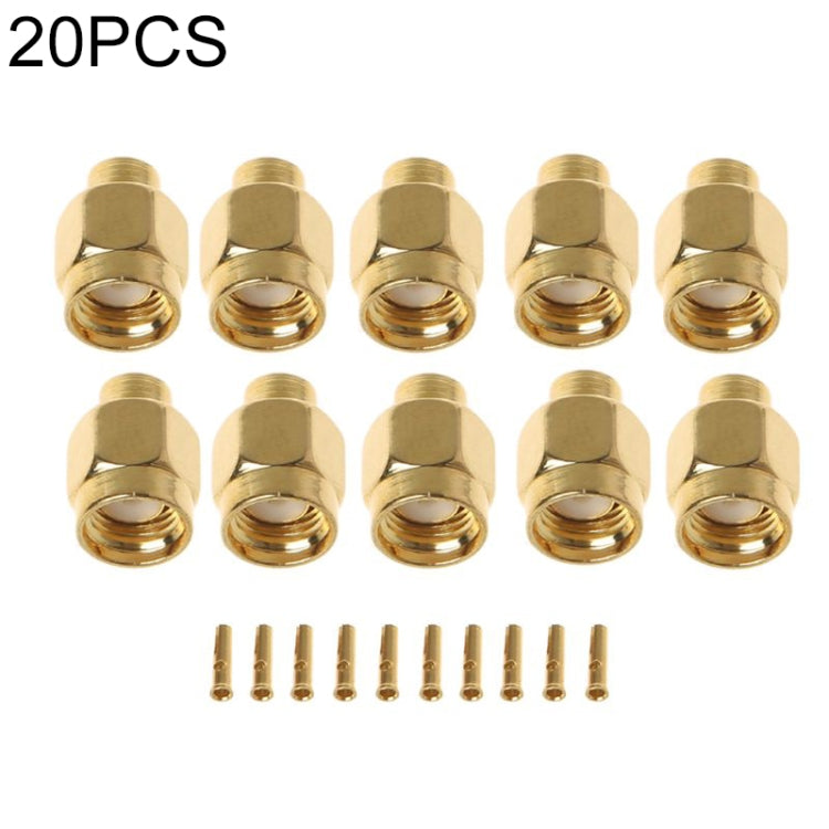 20 PCS SMA-JB3 RF Connector SMA Male Inner Screw & Pin Solder Semi-Rigid - DVB-T & Simulation Antenna by buy2fix | Online Shopping UK | buy2fix