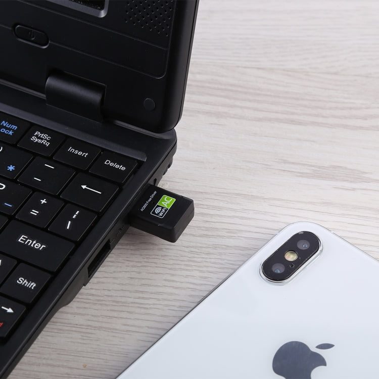 AC600Mbps 2.4GHz & 5GHz Dual Band USB 2.0 WiFi Free Drive Adapter External Network Card by buy2fix