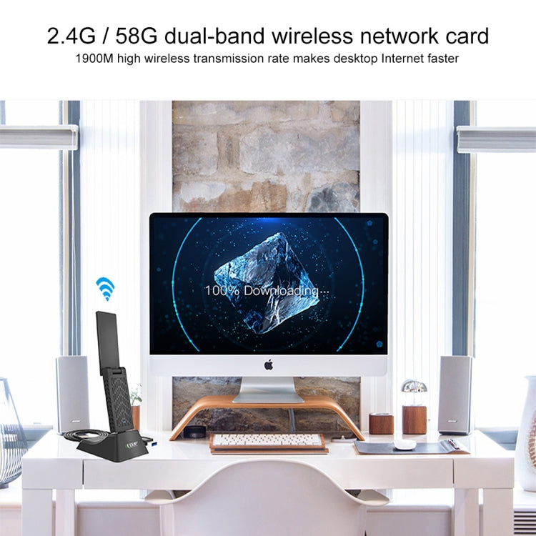 EDUP EP-AC1675 AC1900Mbps 2.4GHz & 5.8GHz Dual Band USB3.0 WiFi Adapter External Network Card by EDUP