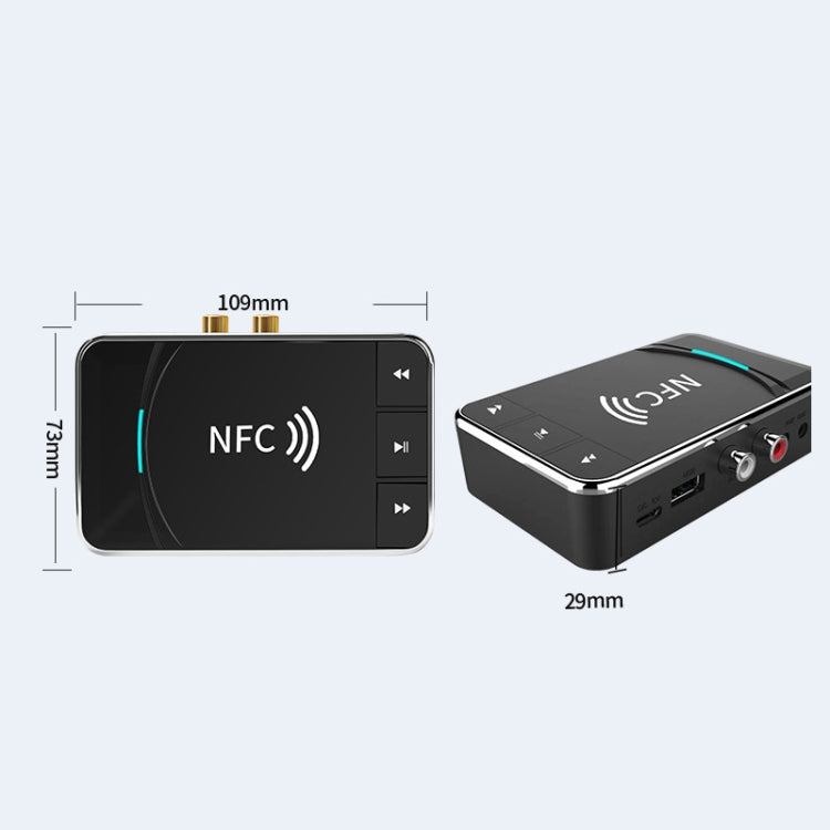 N100 NFC Desktop Bluetooth 5.0 Receiver & Transmitter Car Bluetooth Speaker Audio Adapter(Black) - Apple Accessories by buy2fix | Online Shopping UK | buy2fix