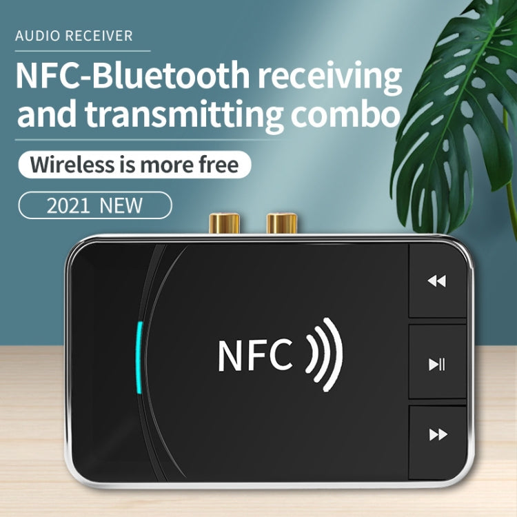 N100 NFC Desktop Bluetooth 5.0 Receiver & Transmitter Car Bluetooth Speaker Audio Adapter(Black) - Apple Accessories by buy2fix | Online Shopping UK | buy2fix