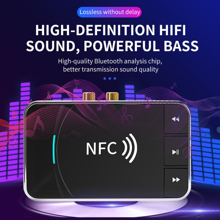 N100 NFC Desktop Bluetooth 5.0 Receiver & Transmitter Car Bluetooth Speaker Audio Adapter(Black) - Apple Accessories by buy2fix | Online Shopping UK | buy2fix