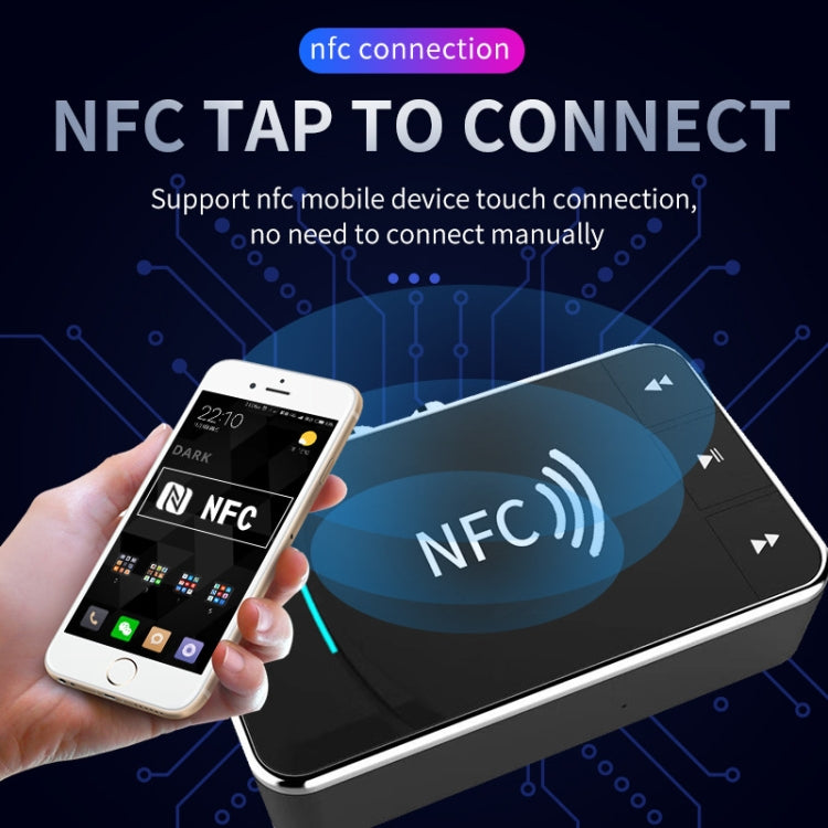 N100 NFC Desktop Bluetooth 5.0 Receiver & Transmitter Car Bluetooth Speaker Audio Adapter(Black) - Apple Accessories by buy2fix | Online Shopping UK | buy2fix