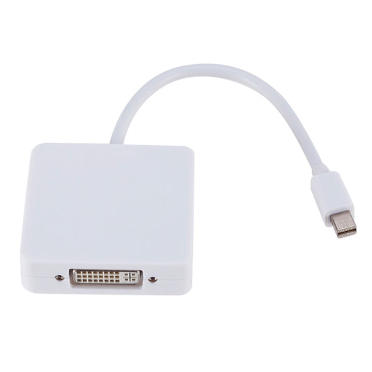 3 in 1 Mini DP Male to HDMI + VGA + DVI Female Square Adapter, Cable Length: 18cm (White) by buy2fix