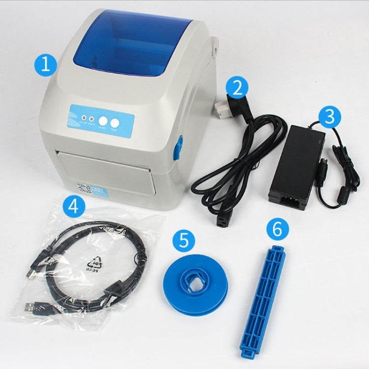 GPRINTER GP1324D Bluetooth USB Port Thermal Automatic Calibration Barcode Printer, Max Supported Thermal Paper Size: 104 x 2286mm by Gainscha