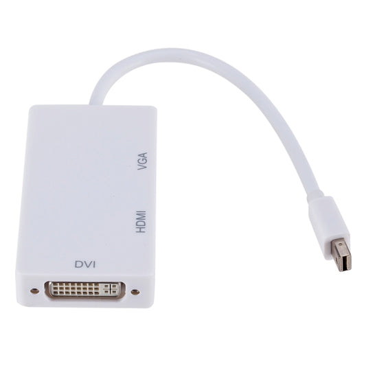 Mini DP to HDMI + DVI + VGA Rectangle Multi-function Converter, Cable Length: 28cm(White) by buy2fix