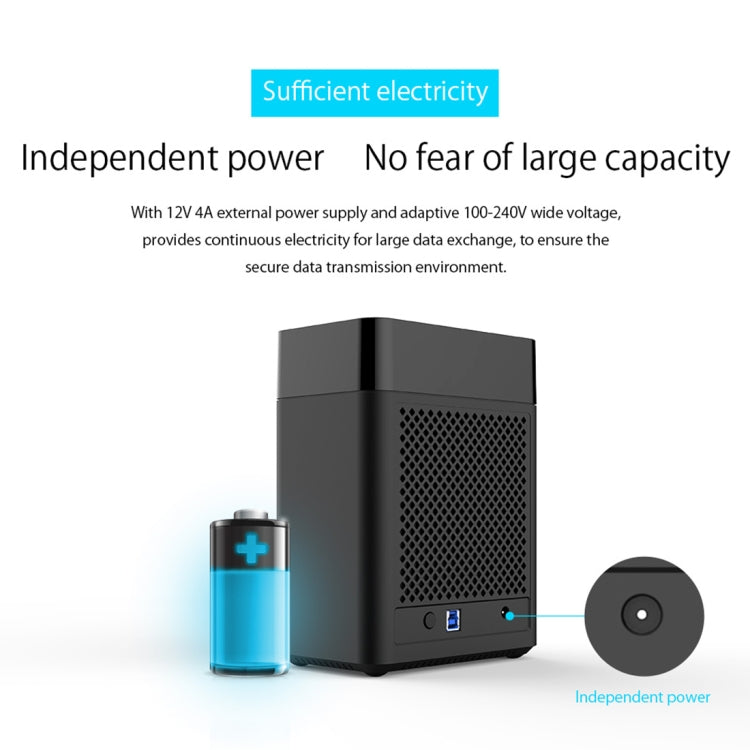ORICO DS200U3 3.5 inch 2 Bay Magnetic-type USB 3.0 Hard Drive Enclosure with Blue LED Indicator(Black) - HDD Enclosure by ORICO | Online Shopping UK | buy2fix