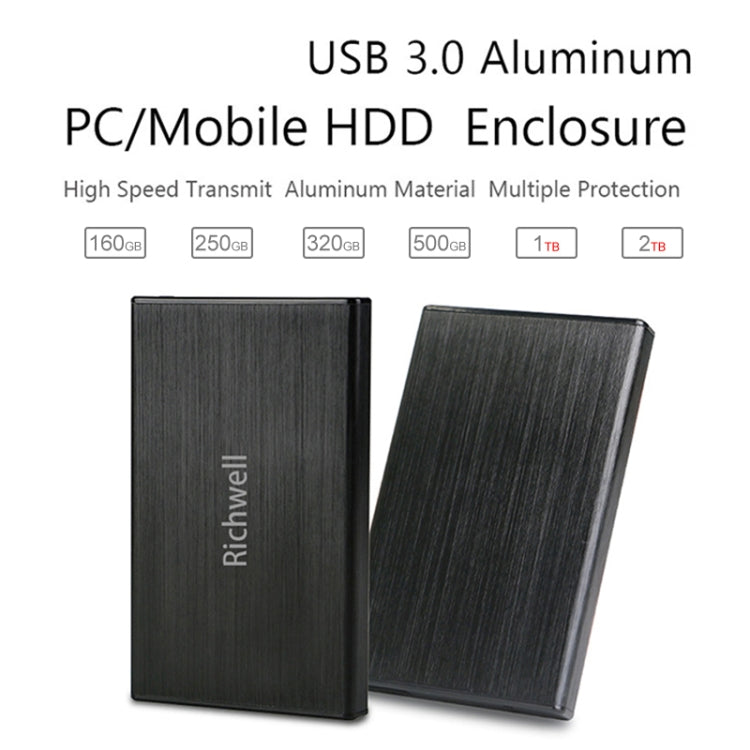 Richwell SATA R23-SATA-500GB 500GB 2.5 inch USB3.0 Interface Mobile Hard Disk Drive(Black) by Richwell