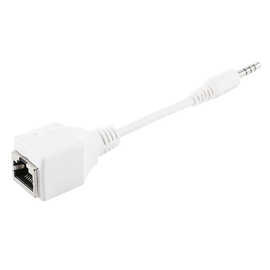 CAT5 RJ45 Socket to 3.5mm 4 Pole Male Plug Audio Ethernet LAN Network Adapter, Total Length: about 13cm - Aux Cable by buy2fix | Online Shopping UK | buy2fix