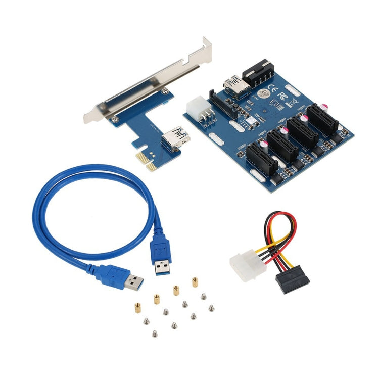 PCI-E to PCI-E Converter Card 1 to 4 1 X Express Card with 4 Ports PCI-E Slots by buy2fix