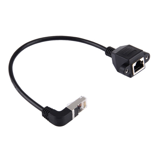 30cm RJ45 Male Bent Down to RJ45 Female LAN Extension Cable by buy2fix