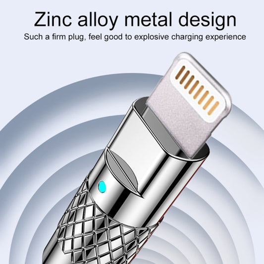 Mech Series 6A 120W USB to 8 Pin Metal Plug Silicone Fast Charging Data Cable, Length: 1.2m(Blue) by buy2fix