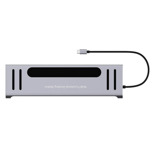 Onten 9199 12 in 1 USB-C / Type-C to USB-C / Type-C + TF / SD Card Slot + RJ45 + 3.5mm Audio + PD USB-C / Type-C Charging + 2 HDMI + 4 USB 3.0 Ports Multifunctional HUB Converter Docking Station by Onten
