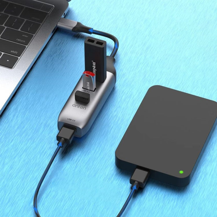 Onten 95118U 4 in 1 USB-C / Type-C to 4 USB 3.0 Ports Multifunctional HUB Converter Docking Station by Onten