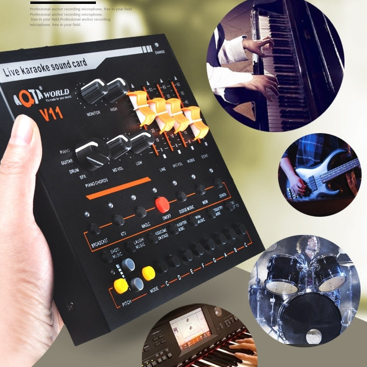 V11 Live Broadcasting Equipment Webcast Entertainment Streamer Music Synthesizer Tuning Sound Card - Microphone by buy2fix | Online Shopping UK | buy2fix