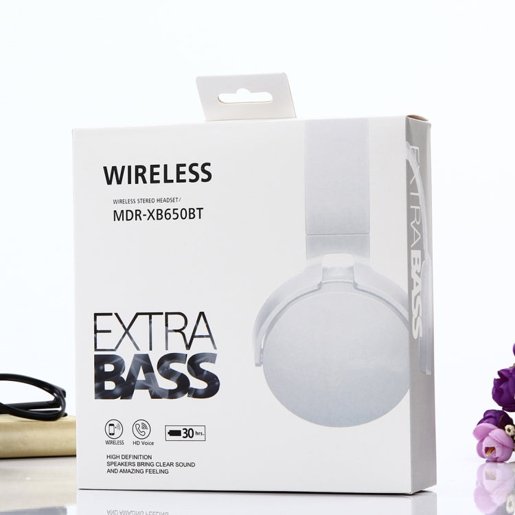 MDR-XB650BT Headband Folding Stereo Wireless Bluetooth Headphone Headset, Support 3.5mm Audio Input & Hands-free Call(White) - Headset & Headphone by buy2fix | Online Shopping UK | buy2fix