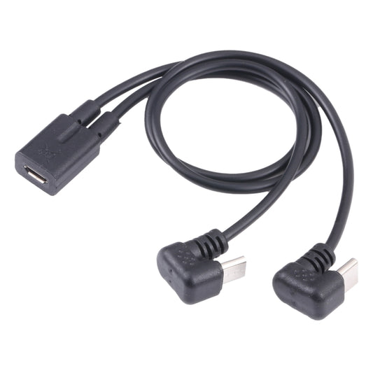 U-shaped USB-C / Type-C Male + Micro USB Male to Micro USB Female Cable by buy2fix