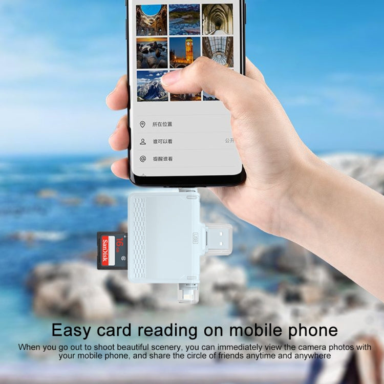 NK-939C 3 in 1 USB to USB-C / Type-C + 8PIN Multifunctional Docking Station (Blue) by buy2fix